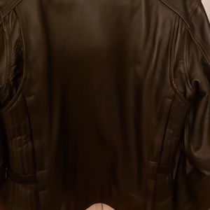 Leather women's motorcycle jacket